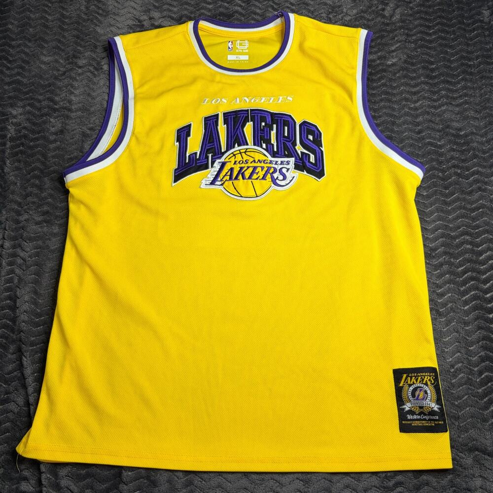 NBA Los Angeles Lakers Jersey Sleeveless Men's Tank Top Gold Purple size XL